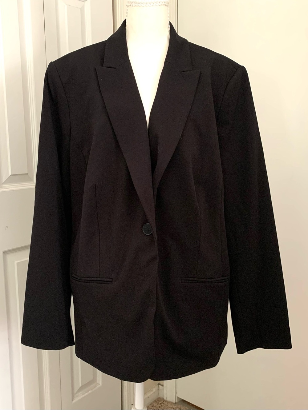Liz Claiborne Womens Black Single Button Career Professional Blazer Sz 22W NEW!